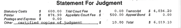 payment court record