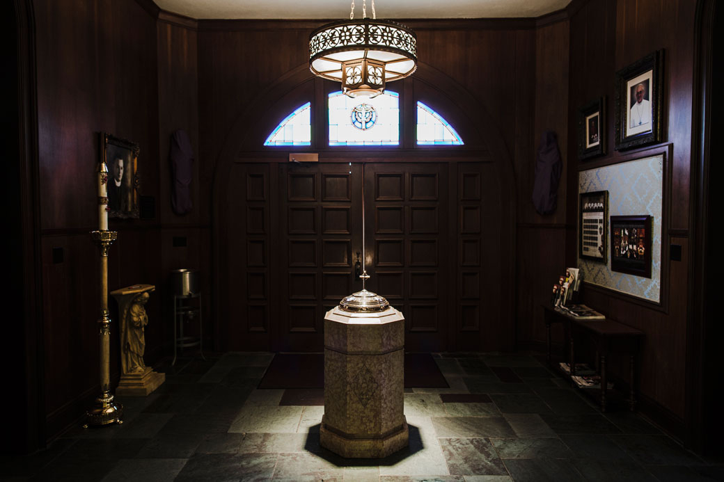 The narthex of St. Mary Magdalene church in downtown Abbeville, La. Gauthe served here from 1976 until 1977, when he was transferred to St. John in Henry.